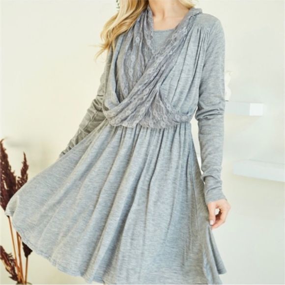 NEW Ryu A’reve Drape Lace Front Dress - Picture 2 of 4